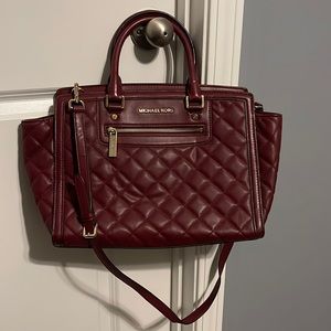 Michael Kors Burgundy Quilted Handbag